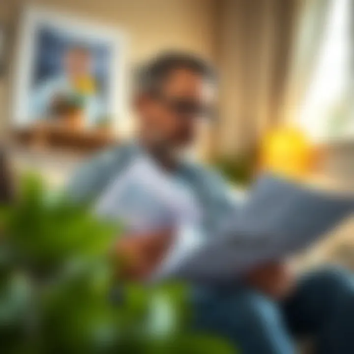 A homeowner reviewing financial documents