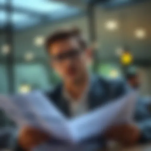 A thoughtful individual reviewing financial documents