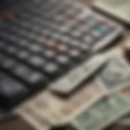 Illustration depicting various types of money lender calculators.