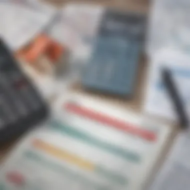 A detailed financial plan laid out on a table with calculators and charts