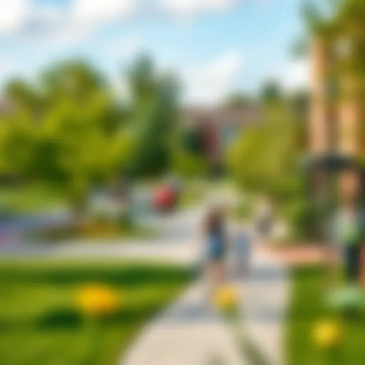 Vibrant Community Amenities Community park with families enjoying recreational activities