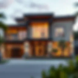Luxurious home exterior showcasing modern architecture