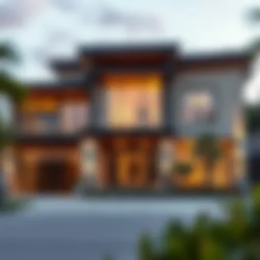Modern Architectural Marvel Luxurious home exterior showcasing modern architecture