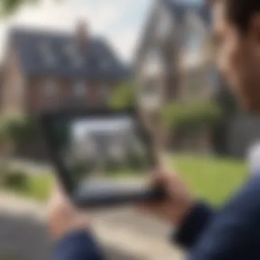 Close-up of a person managing rental properties on a tablet