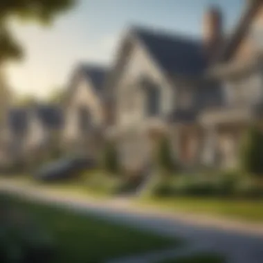 Suburban Serenity: The Appeal of Houses Charming house with a garden in a suburban neighborhood