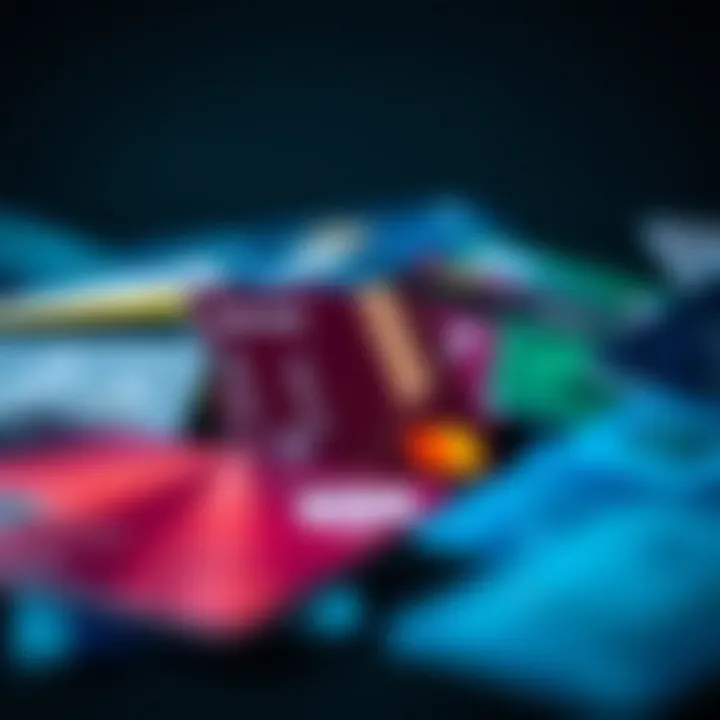 Visual representation of various credit cards with cash back offers