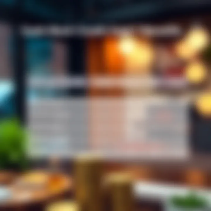 Chart displaying the benefits of different cash back credit card options