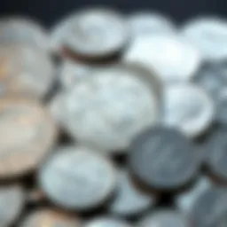 An array of silver coins showcasing their unique designs and historical significance.
