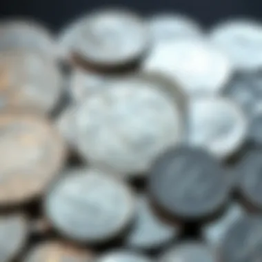 An array of silver coins showcasing their unique designs and historical significance.