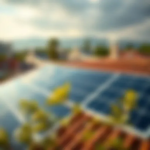 A detailed view of solar panels on a residential rooftop