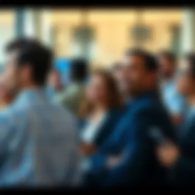 Networking Opportunities A diverse group of professionals engaged in a networking event