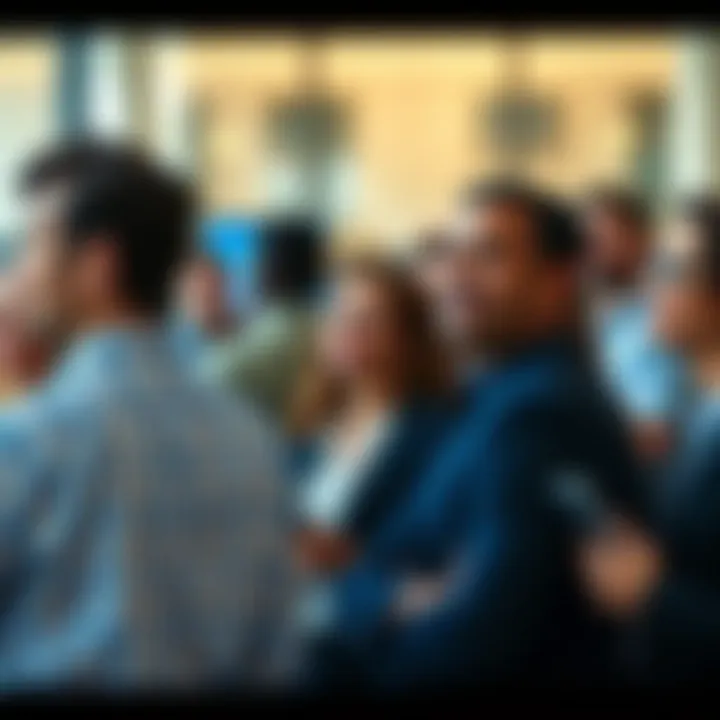 Networking Opportunities A diverse group of professionals engaged in a networking event