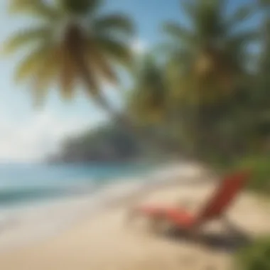 Tropical Paradise for Retirement Scenic view of a serene beach in a tropical retirement destination