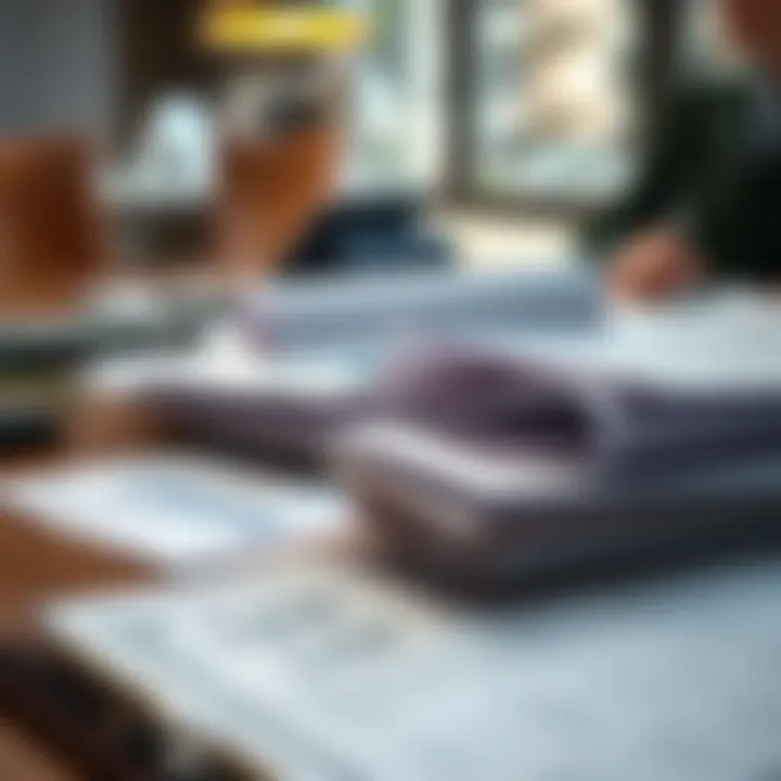 A diverse array of loan documents laid out on a wooden table