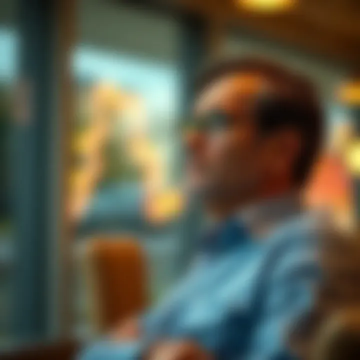 Illustration of a business owner contemplating retirement options
