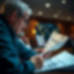 A person analyzing financial documents for retirement planning
