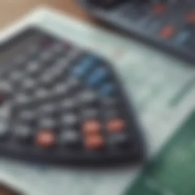 A close-up of a calculator and financial charts, representing lending criteria assessment