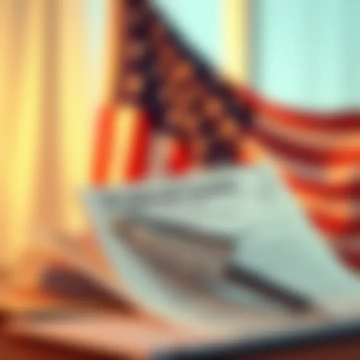 Navigating Federal Loan Paperwork Illustration of federal loans paperwork with an American flag in the background