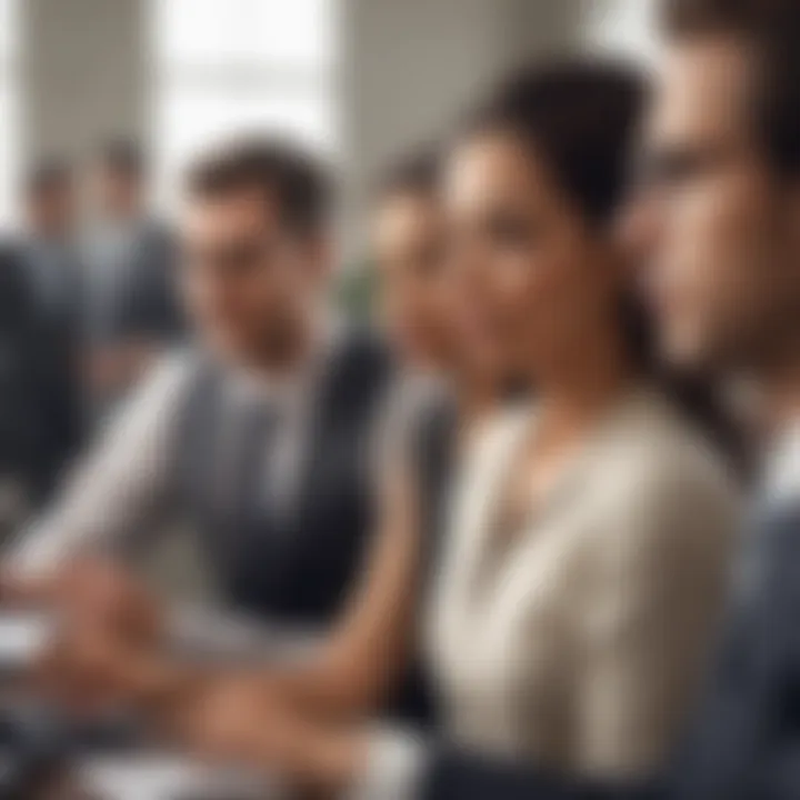 Diverse clientele engaged in a tax discussion using H&R Block's services