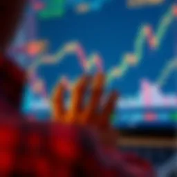 A digital graph showcasing stock market trends