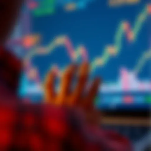 A digital graph showcasing stock market trends