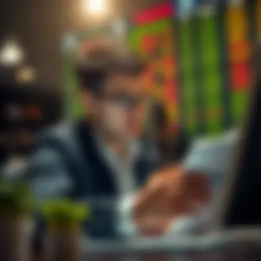 A focused individual reviewing stock performance data