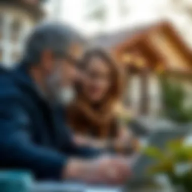 Navigating Property Management Challenges A homeowner consulting with a property management expert