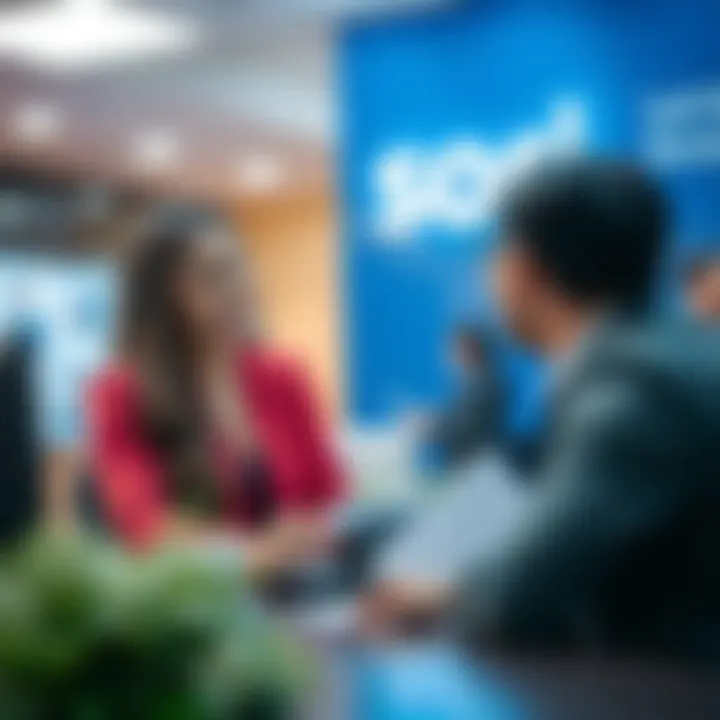 Customer service representative assisting a client