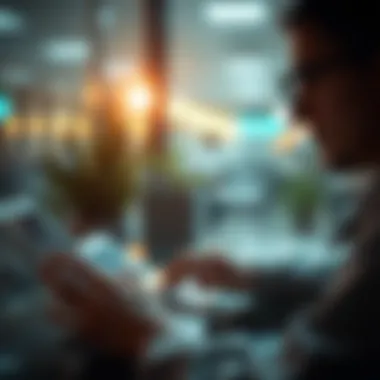 Person using online banking resources