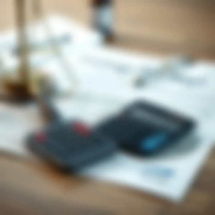 Legal and Financial Framework A legal document and calculator symbolizing financial implications