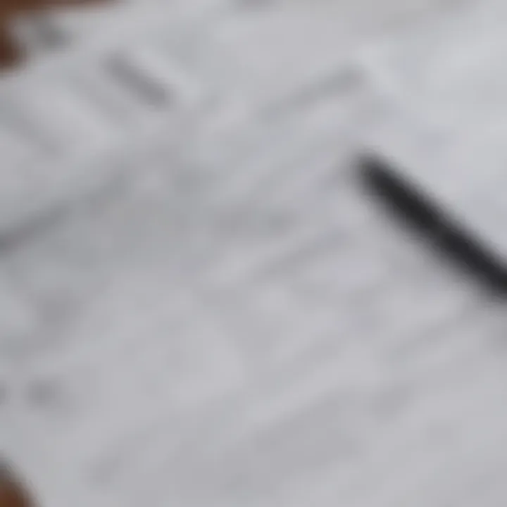 Close-up of documents and tax forms on a desk