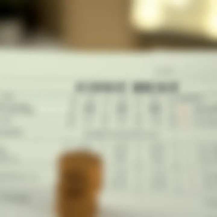 Cost comparison table for investment options