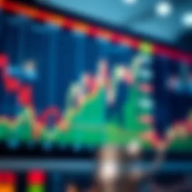 Graph showcasing stock market performance