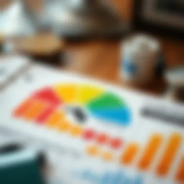 Visual representation of a credit score chart