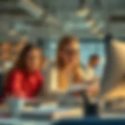 Dynamic workplace showcasing productivity