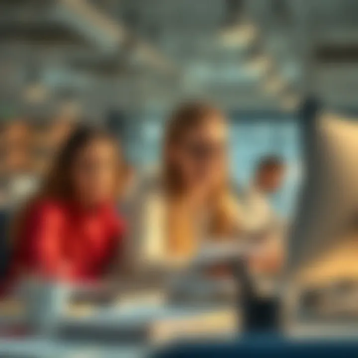 Thriving at Work Dynamic workplace showcasing productivity