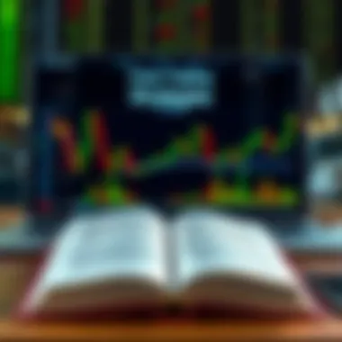 Open book with forex trading strategies