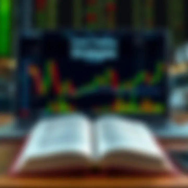 Open book with forex trading strategies