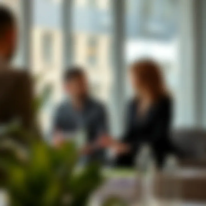 Investment Strategy Discussion A professional discussing investment strategies in a modern office