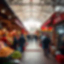 A vibrant market showcasing diverse business opportunities