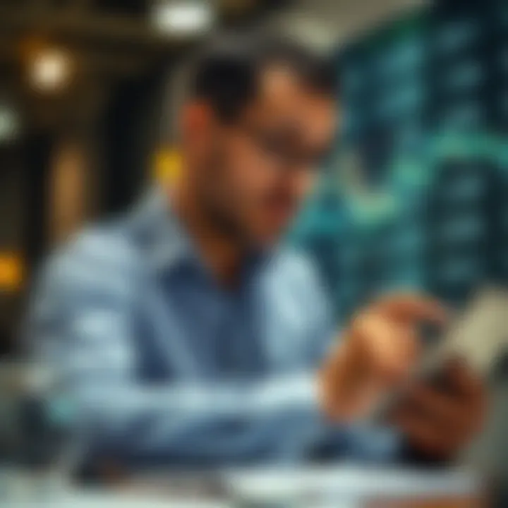 Analyzing Market Trends An investor analyzing market trends on a digital tablet