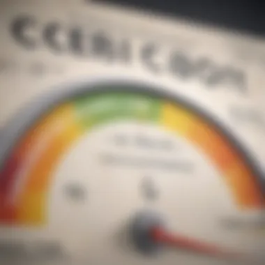 Illustration of a credit score gauge highlighting the excellence of an 808 score