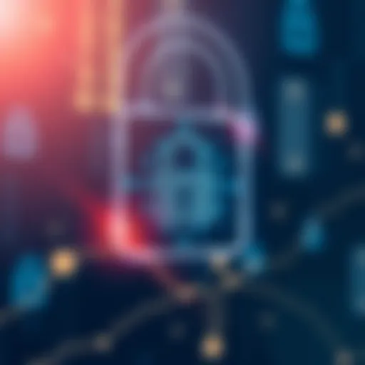 A digital padlock symbolizing online security