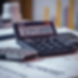 Calculator displaying interest calculations