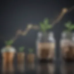 Graph illustrating retirement savings growth over time