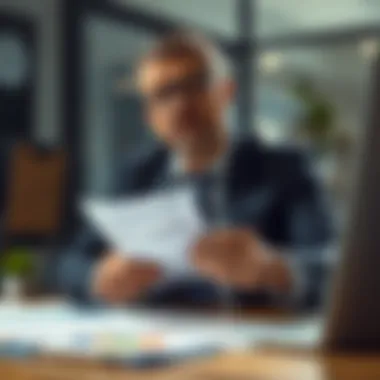 Evaluating Financial Health A professional reviewing financial documents to assess credit score impact