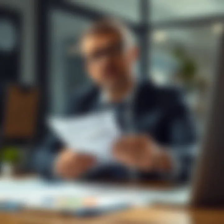 Evaluating Financial Health A professional reviewing financial documents to assess credit score impact