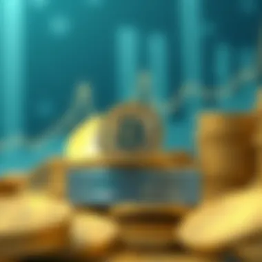 Cryptocurrency Value Fluctuations Visual representation of cryptocurrency values fluctuating