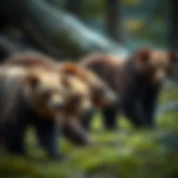 A historical illustration showcasing the evolutionary lineage of bears