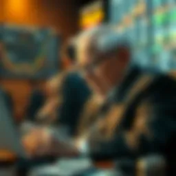 Warren Buffett analyzing stock data
